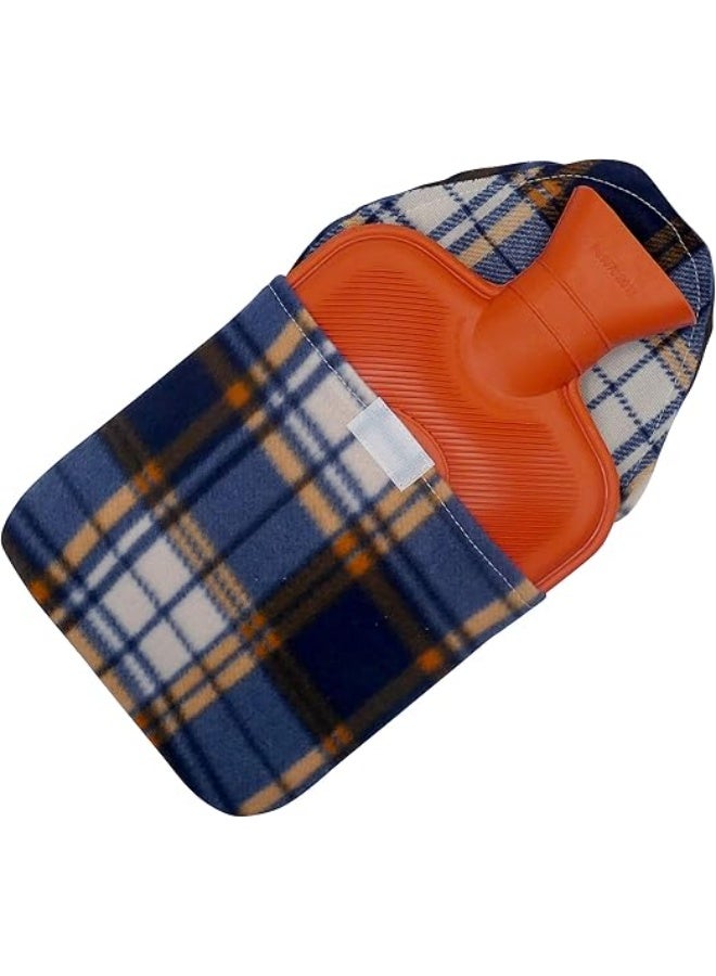 قربة الماء الساخن مع غطاء "فليس" بنقشة الترتان - دفء كلاسيكي وراحة فائقة - Image 5